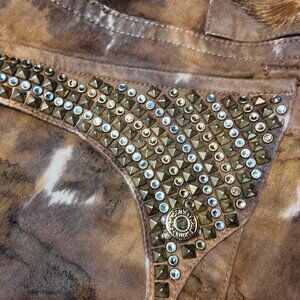 Robins jeans, brown/lightbrown/white wash, Waist 31-32 and inseam 30